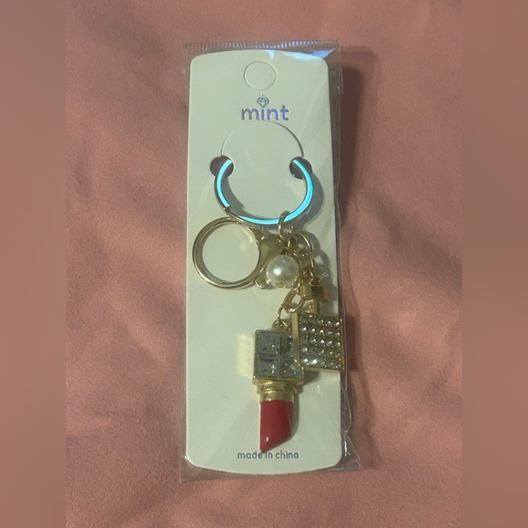 Accessories - Small Red Rhinestone Lipstick Keychain/Purse Charm